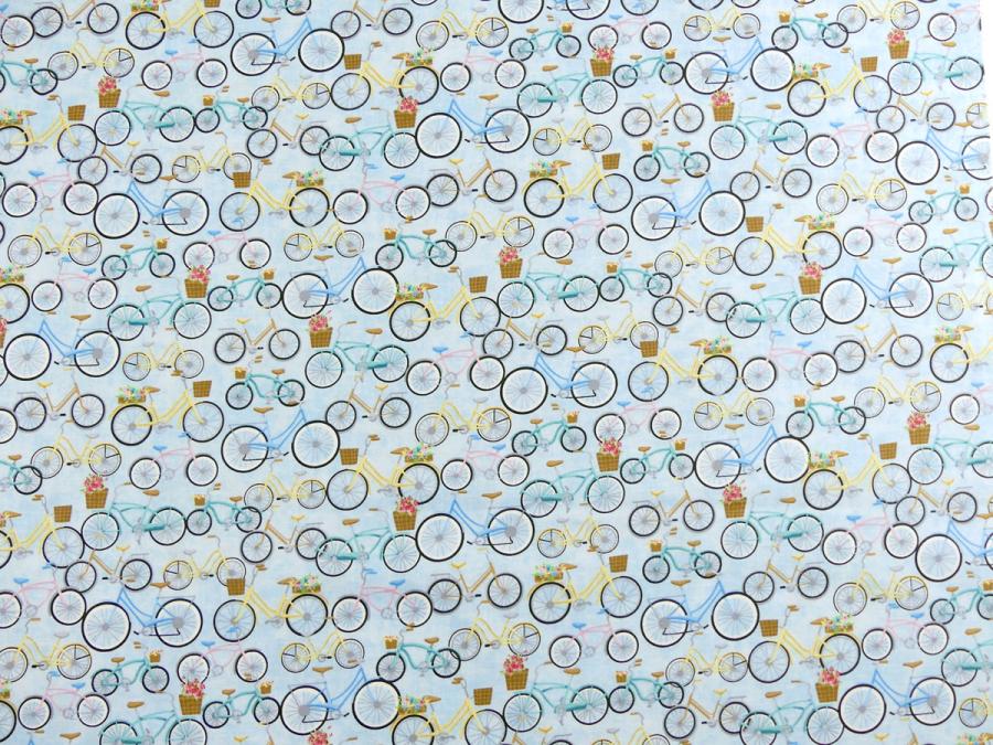 Patchworkstoff mit vielen bunten Fahrrädern  con Henry Glass